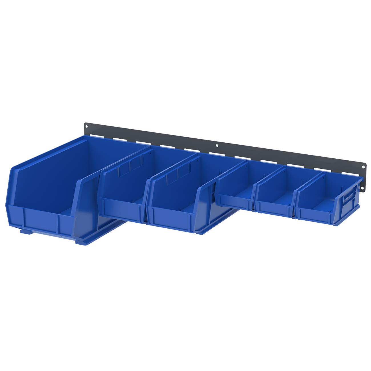 Akro-Mils 30632GY Louvered Single Row Steel Wall Panel Garage Organizer for Mounting AkroBin Storage Bins, (32-Inch W x 3-Inch H), Grey, (2-Pack)