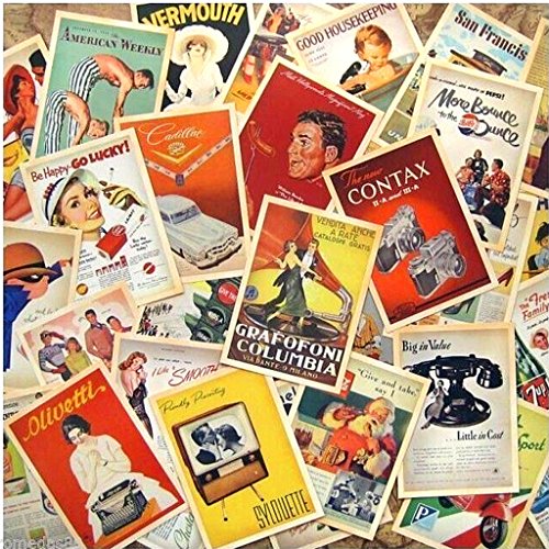 DreamHigh 64 pcs Collectible Vintage  Ads & Movie Poster Postcards Bulk Pack