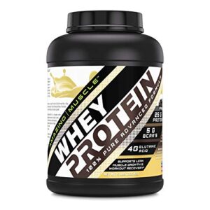 amazing muscle 100% whey protein powder *advanced formula with whey protein isolate as a primary ingredient along with ultra filtered whey protein concentrate (vanilla, 5 lb)