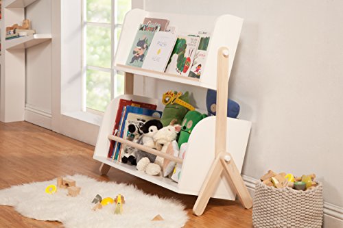 Babyletto Tally Storage Bookshelf in White and Washed Natural