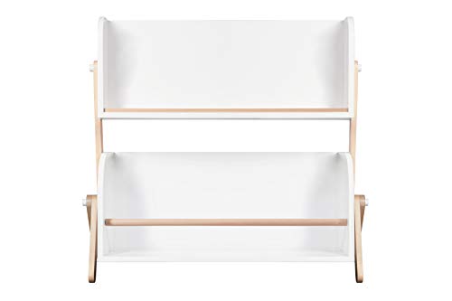 Babyletto Tally Storage Bookshelf in White and Washed Natural