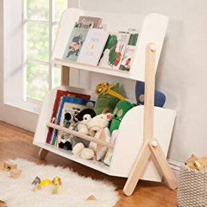 Babyletto Tally Storage Bookshelf in White and Washed Natural