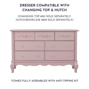 Evolur Aurora Dresser, 54x20.3x34 Inch (Pack of 1), Dusty Rose