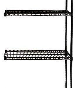 Omega 12" Deep x 48" Wide x 54" High 4 Tier Black Add-On Shelving Unit