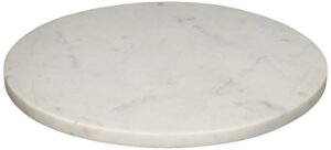 creative co-op minimalist round marble charcuterie or cutting board, white large