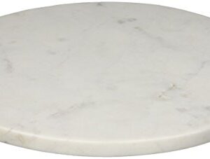 Creative Co-Op Minimalist Round Marble Charcuterie or Cutting Board, White Large