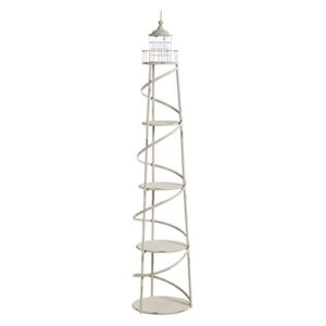 cape craftsmen 5 tier metal white distressed lighthouse metal display unit with glass cylinder for candle