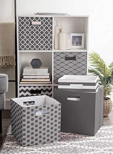 DII Poly-Cube Storage Collection Hard Sided, Collapsible Solid, Small, Gray