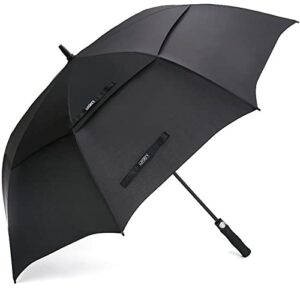 g4free 62 inch automatic open golf umbrella extra large oversize double canopy vented windproof waterproof stick umbrellas (black)