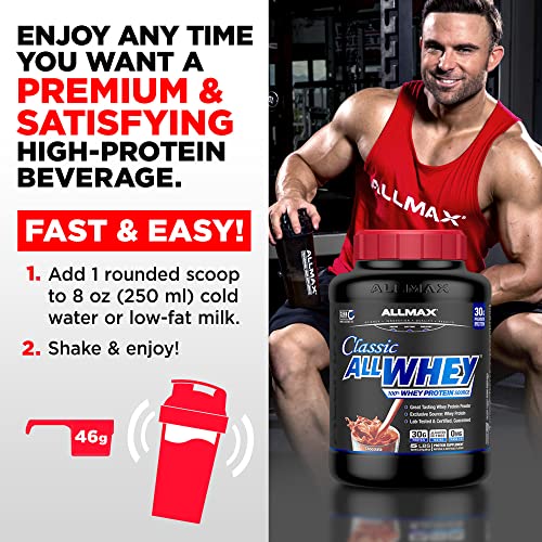 ALLMAX Nutrition - Classic Allwhey Protein Powder, 100% Whey Protein Source, 30 Grams of Protein, Gluten Free, 0 Grams of Trans Fat, Chocolate Peanut Butter 5 Pound