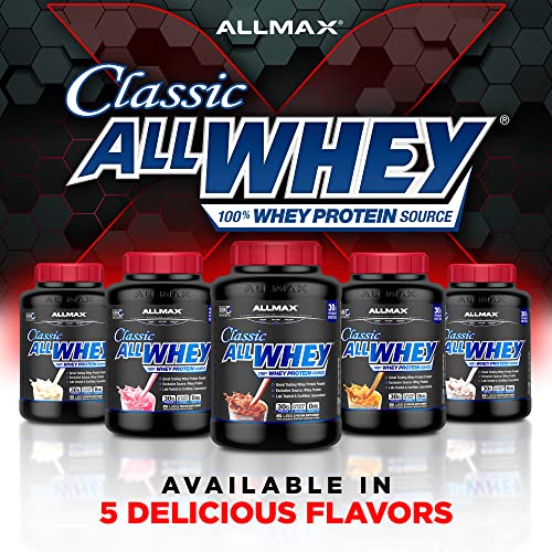 ALLMAX Nutrition - Classic Allwhey Protein Powder, 100% Whey Protein Source, 30 Grams of Protein, Gluten Free, 0 Grams of Trans Fat, Chocolate Peanut Butter 5 Pound