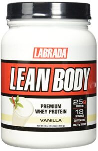 labrada nutrition lean body premium whey protein, vanilla, 24 ounce