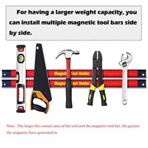 Goplus 3 PCS 18" Magnetic Tool Holder, Heavy-duty Magnet Tool Bar Strip Rack, Space-Saving & Strong Metal Organizer Storage Rack for Knife, Wrench, Utensils, Garage Workshop Home