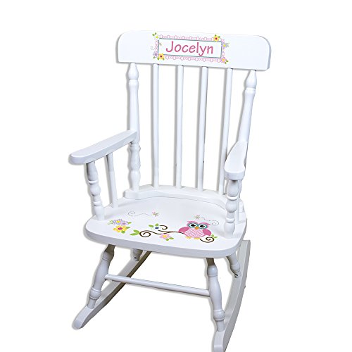 MyBambino Personalized Girls Rocking Chair-White