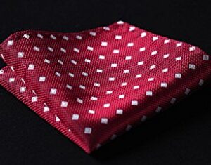 HISDERN Mens Bow Ties Red Polka Dots Self-Tie Bow Tie and Pocket Square Classic Formal Business Bowtie Tuxedo Wedding Bowties Handkerchief Set