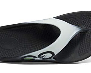 OOFOS Unisex Ooriginal Sport Thong Flip Flop,Black/Cloud White,7 B(M) US Women/5 D(M) US Men