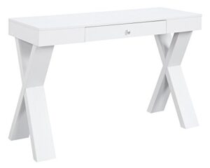 convenience concepts newport 1 drawer desk, white