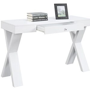 Convenience Concepts Newport 1 Drawer Desk, White