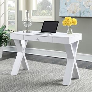 Convenience Concepts Newport 1 Drawer Desk, White