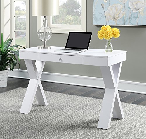 Convenience Concepts Newport 1 Drawer Desk, White