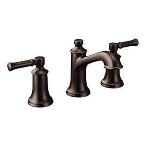 moen dartmoor oil rubbed bronze two-handle low arc bathroom faucet, valve sold separately, t6805orb