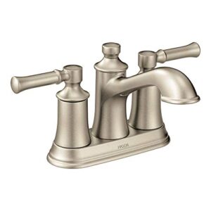 moen 6802bn dartmoor two-handle low arc bathroom faucet, brushed nickel, 1