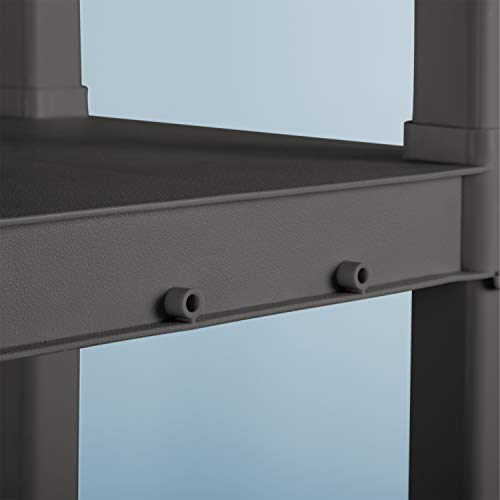 Sterilite 01643V01 4 Shelf Unit, Flat Gray Shelves & Legs, 1-Pack