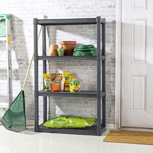 Sterilite 01643V01 4 Shelf Unit, Flat Gray Shelves & Legs, 1-Pack