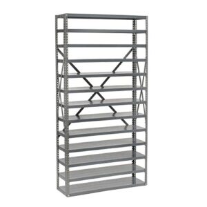 Global Industrial 13 Shelf Steel Shelving with (96) 4" H Plastic Shelf Bins, Green, 36x12x72