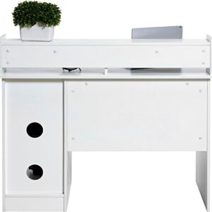 OneSpace Essential Computer Desk, Hutch with Pull-Out Keyboard, White