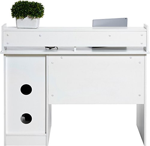 OneSpace Essential Computer Desk, Hutch with Pull-Out Keyboard, White