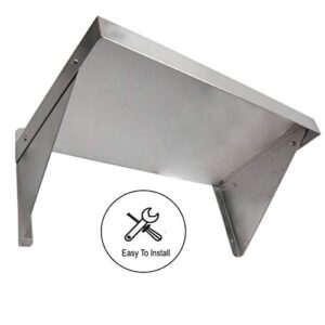 GSW Stainless Steel Commercial Wall Mount Shelf Industrial Appliance Equipment (Restaurant, Bar, Home, Kitchen, Laundry, Garage and Utility Room) NSF Approved (12”D x 24”W)