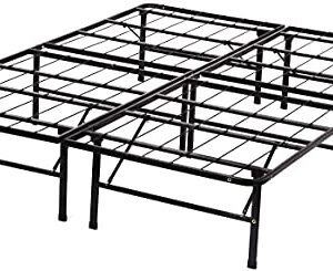 Queen Bed Frame Metal Platform Bed Frame Queen Size 14 Inch Mattress Foundation Box Spring Replacement Heavy Duty Steel Slat Noise-Free Easy Assembly,Black