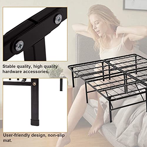 Queen Bed Frame Metal Platform Bed Frame Queen Size 14 Inch Mattress Foundation Box Spring Replacement Heavy Duty Steel Slat Noise-Free Easy Assembly,Black