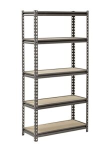 muscle rack ur301260pb5p-sv silver vein steel storage rack, 5 adjustable shelves, 4000 lb. capacity, 60" height x 30" width x 12" depth