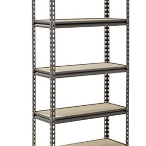 Muscle Rack UR301260PB5P-SV Silver Vein Steel Storage Rack, 5 Adjustable Shelves, 4000 lb. Capacity, 60" Height x 30" Width x 12" Depth