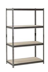 muscle rack ur361860pb4p-sv silver vein steel storage rack, 4 adjustable shelves, 3200 lb. capacity, 60" height x 36" width x 18" depth