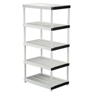 hdx 128974 36 in. w x 72 in. h x 24 in. d 5-shelf plastic ventilated storage shelving unit