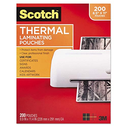 Scotch Thermal Laminating Pouches, 3 mil Size, Pack of 200