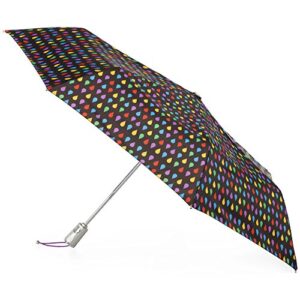 totes automatic open close water-resistant travel folding umbrella with sun protection, black rain