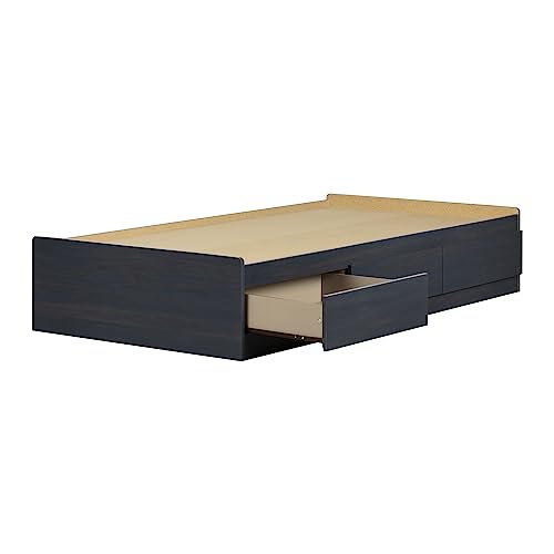 South Shore Aviron Mates Bed with 3 Drawers, Twin 39-inch, Blueberry