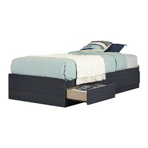 South Shore Aviron Mates Bed with 3 Drawers, Twin 39-inch, Blueberry