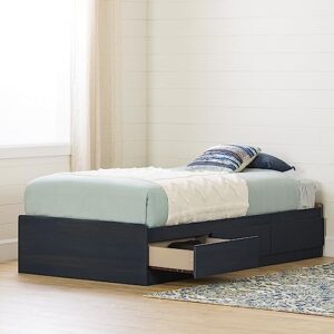 South Shore Aviron Mates Bed with 3 Drawers, Twin 39-inch, Blueberry