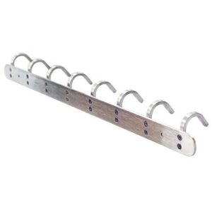 Coat Hook Rack with 8 Square Hooks - Premium Modern Wall Mounted - Ultra durable with solid steel construction, Brushed stainless steel finish, Super easy installation, Rust and water proof