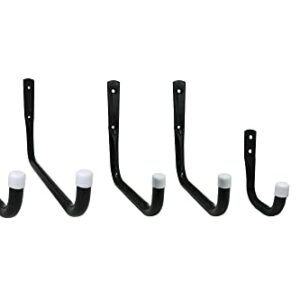 Shepherd Hardware 8088E Heavy Duty Steel Garage Storage/Assorted Utility Hooks, 6 Pack, black