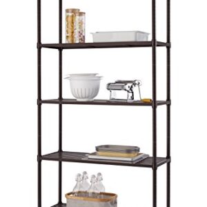 TRINITY Slat Style 5-Tier Adjustable Shelving, Metal Standing Shelf for Commercial or Residential Use in Kitchen,Bathroom,Laundry Room or Office, 1750 Pound Capacity, 36”W by 14”D by 72”H, Dark Bronze