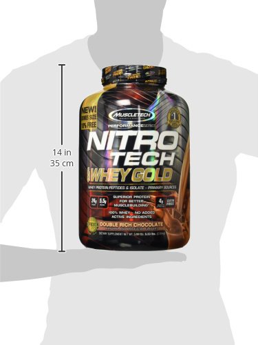 Whey Protein Powder | MuscleTech Nitro-Tech Whey Gold Protein Powder | Whey Protein Isolate Smoothie Mix | Protein Powder for Muscle Gain | Chocolate Protein Powder, 5 lbs (69 Serv) (package varies)