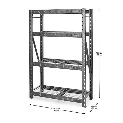 48" Wide Heavy Duty Rack with Four 18" Deep Shelves