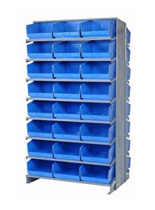 quantum storage systems store more double-sided pick rack system - 48 qsb209 6" shelf bin complete package 24" x 36" x 60" - blue