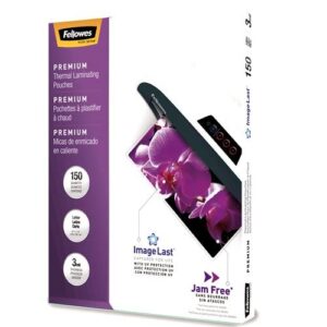 fellowes thermal laminating pouches - imagelast™, jam free, letter, 3mil, 150 pack